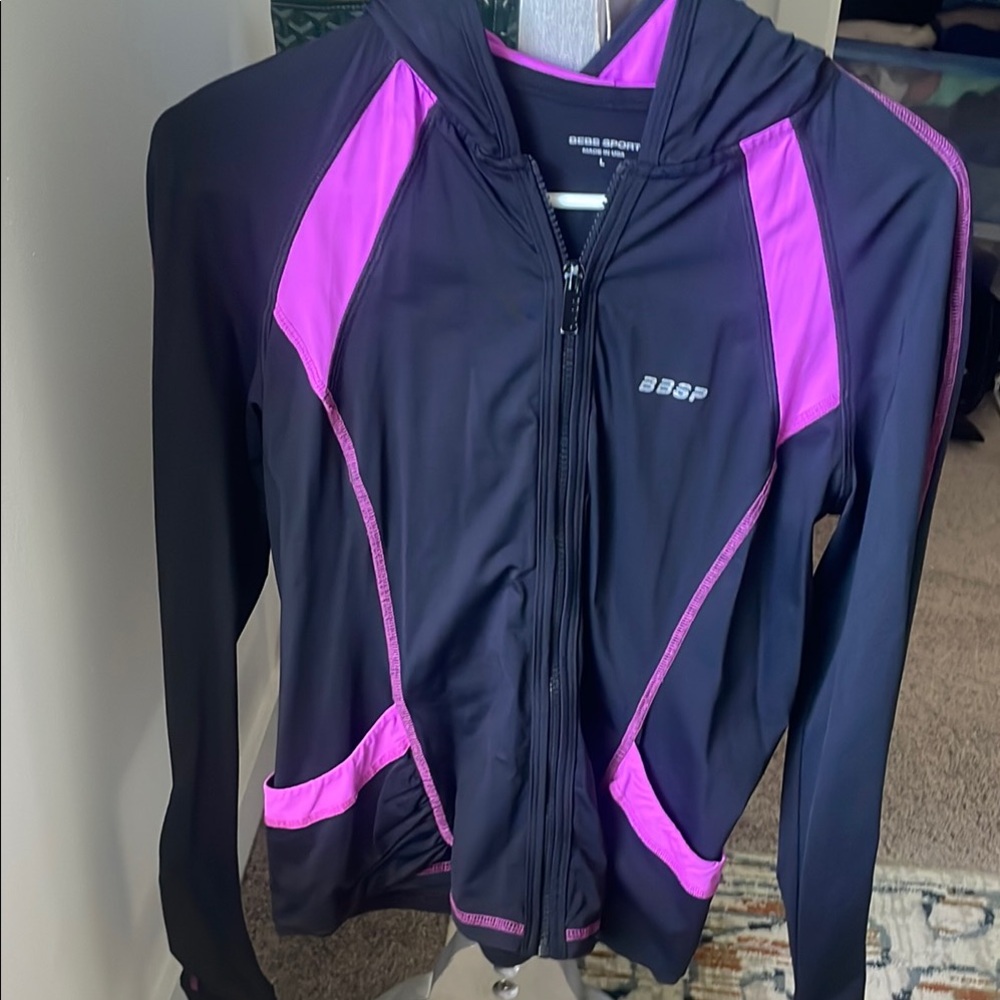 Bebe sport Black Zip-Up Athletic Hoodie